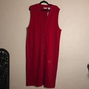 Coldwater Creek Red Sleeveless Sweater Dress XL NWOT